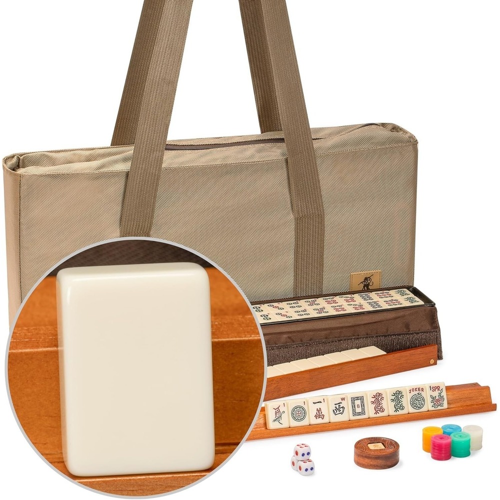Yellow Mountain American Mahjong Set – 166 Tiles – Brown Soft Case - Picture 5 of 8